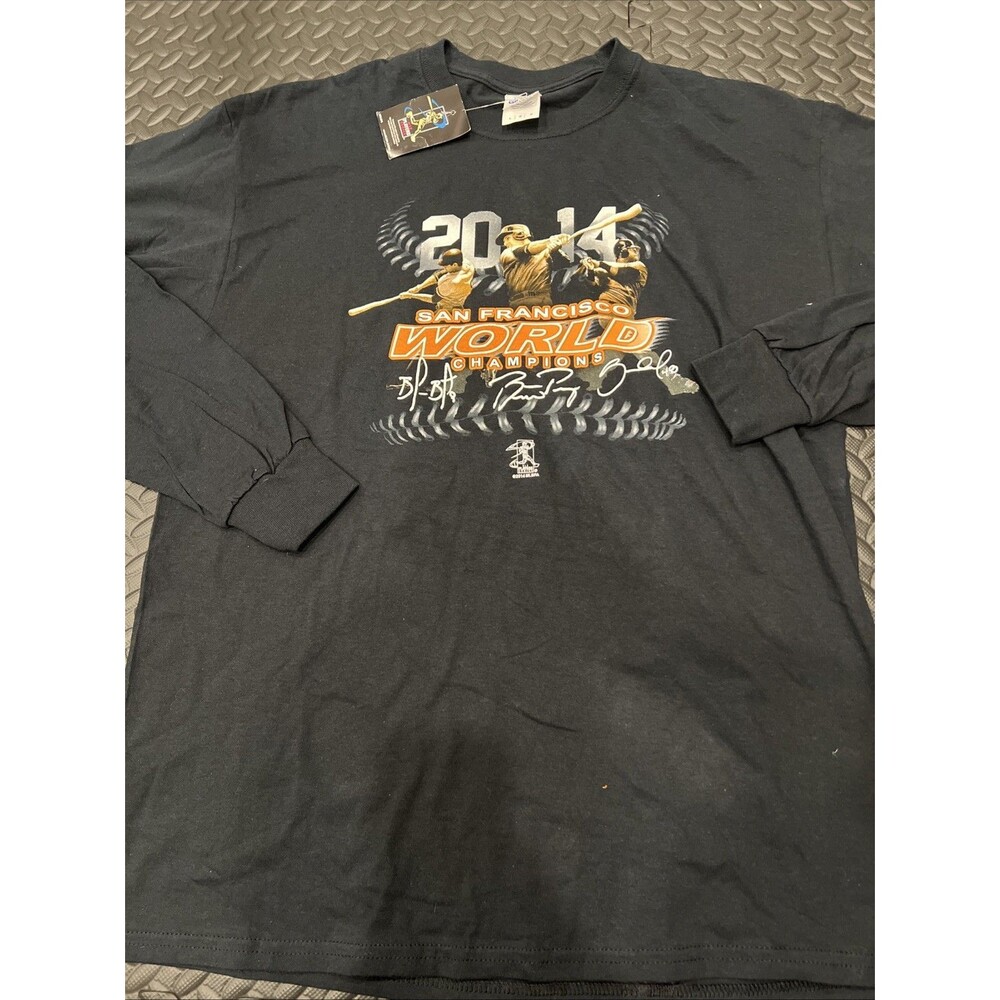 New Vintage 2014 San Francisco Giants SF MLB Black Long Sleeve T-Shirt Sz Large